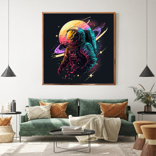 Colorful Astronaut in Outer Space Posters For Living Room Wall-Square Posters NOT FRAMED-CetArt-8″x8″ inches-CetArt