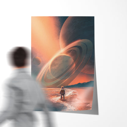 Alone Astronaut is Sea Looking Into Space Modern Art Poster-Vertical Posters NOT FRAMED-CetArt-8″x10″ inches-CetArt
