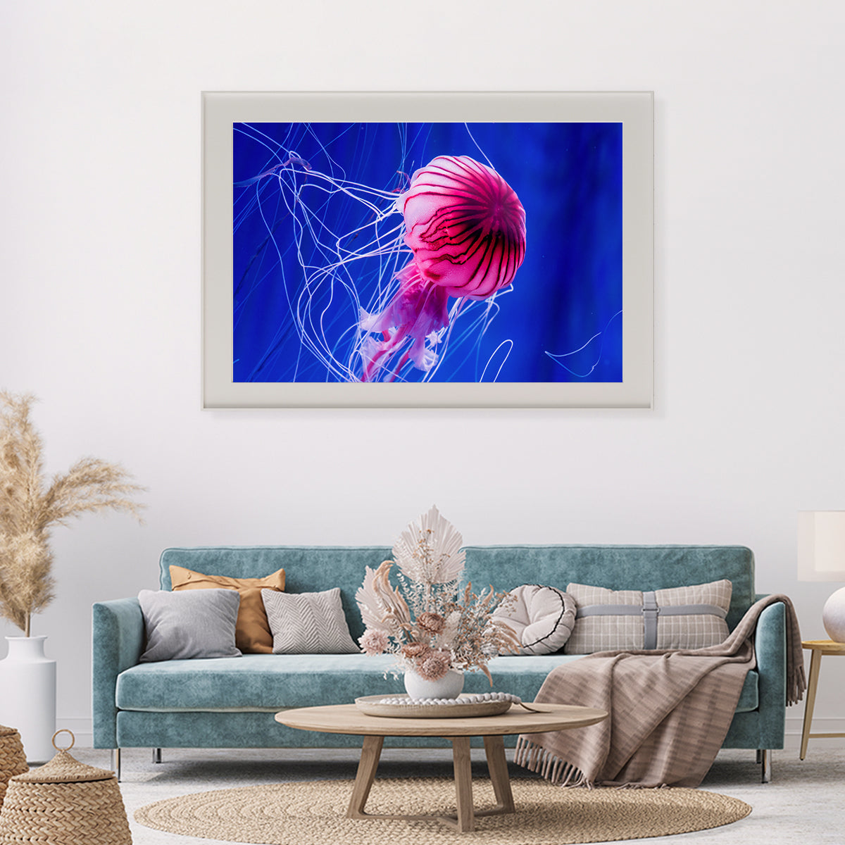 Beautiful Jellyfish in Blue Water Posters For Wall-Horizontal Posters NOT FRAMED-CetArt-10″x8″ inches-CetArt