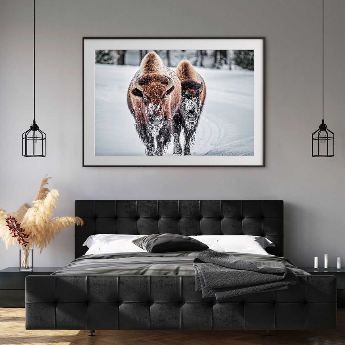 Bison in Winter Room Posters Wall Art-Horizontal Posters NOT FRAMED-CetArt-10″x8″ inches-CetArt