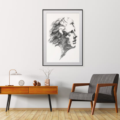 Ancient Greek Minimalist Portrait Black And White Posters-Vertical Posters NOT FRAMED-CetArt-8″x10″ inches-CetArt