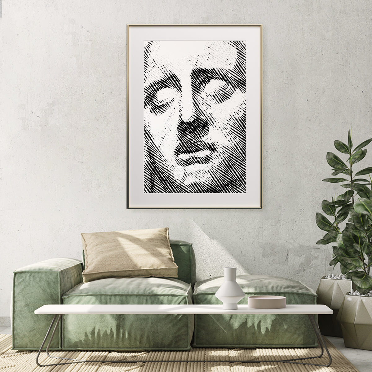 Ancient Greek Minimalist Portrait Black And White Cool Art Posters-Vertical Posters NOT FRAMED-CetArt-8″x10″ inches-CetArt