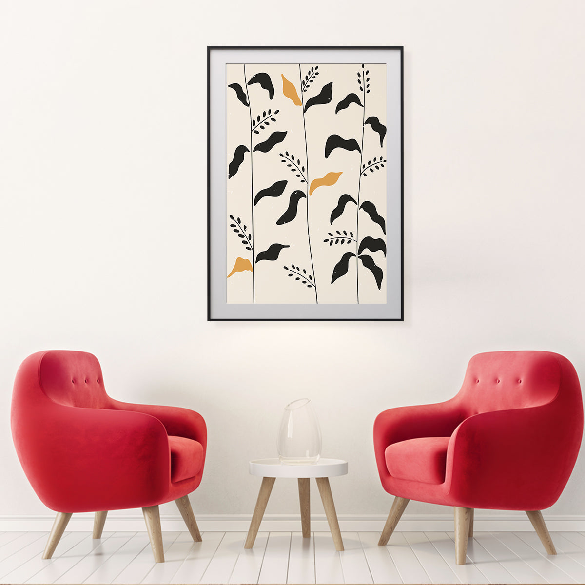 Abstract Minimalistic Leaves Wall Art Boho Wall Decor-Vertical Posters NOT FRAMED-CetArt-8″x10″ inches-CetArt
