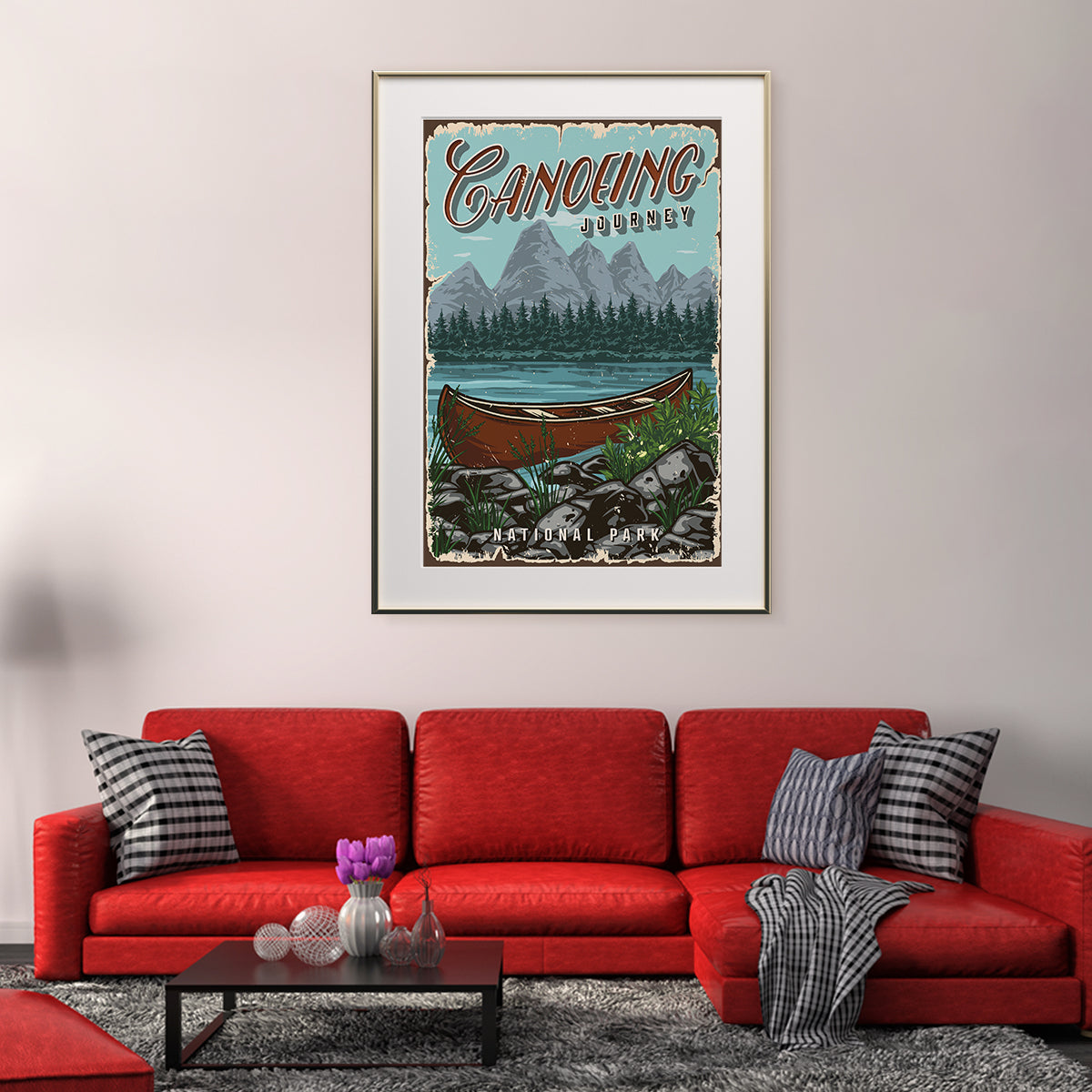 Vintage Canoe Posters Prints For Travel Inspiration-Vertical Posters NOT FRAMED-CetArt-8″x10″ inches-CetArt