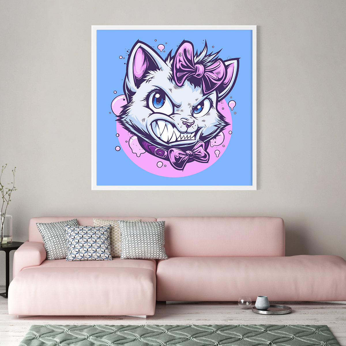 Cute Angry Cat Art Poster Wall Decor-Square Posters NOT FRAMED-CetArt-8″x8″ inches-CetArt