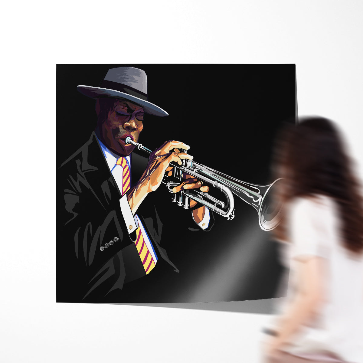 Trumpet Player Posters Prints-Square Posters NOT FRAMED-CetArt-8″x8″ inches-CetArt