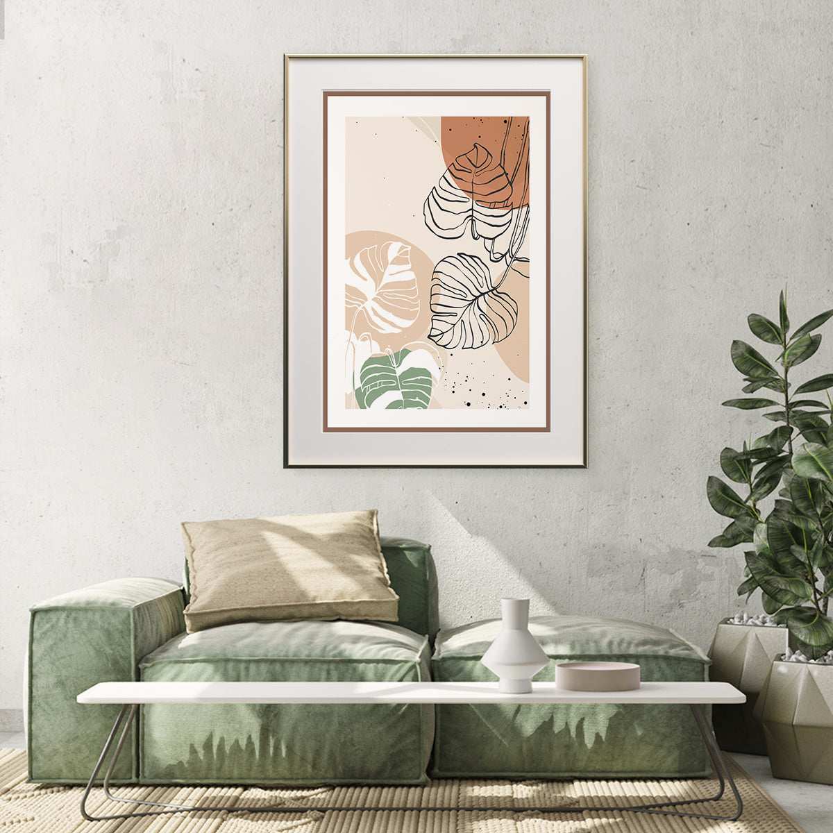 Line Art Leaves Modern Art Prints And Posters-Vertical Posters NOT FRAMED-CetArt-8″x10″ inches-CetArt