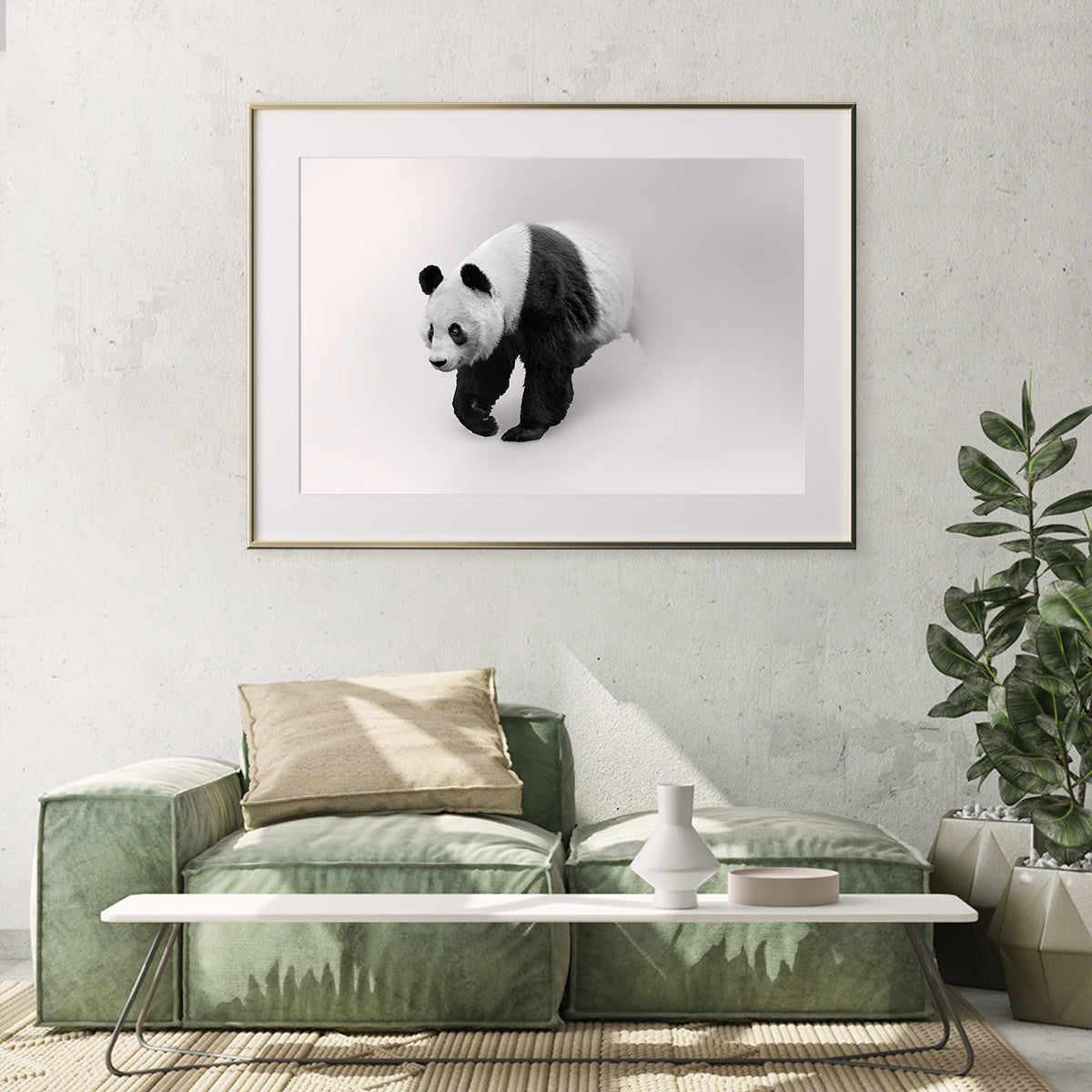 Panda Bear Black And White Art Poster-Horizontal Posters NOT FRAMED-CetArt-10″x8″ inches-CetArt
