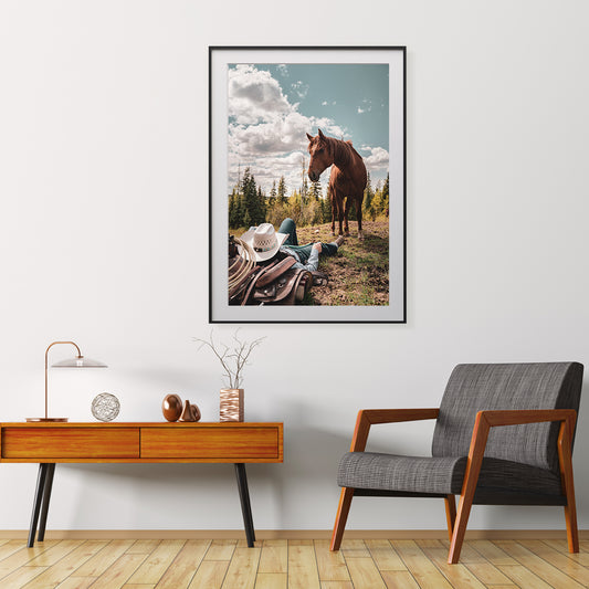 Cowboy With His Horse Posters For Home And Office Decor-Vertical Posters NOT FRAMED-CetArt-8″x10″ inches-CetArt