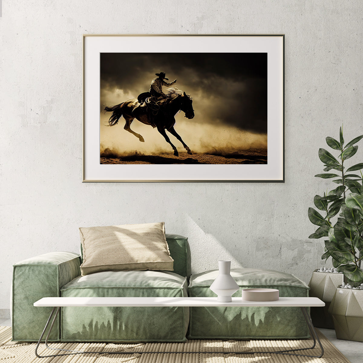 Cowboy Riding Horse Posters And Wall Art Prints For Living Room-Horizontal Posters NOT FRAMED-CetArt-10″x8″ inches-CetArt