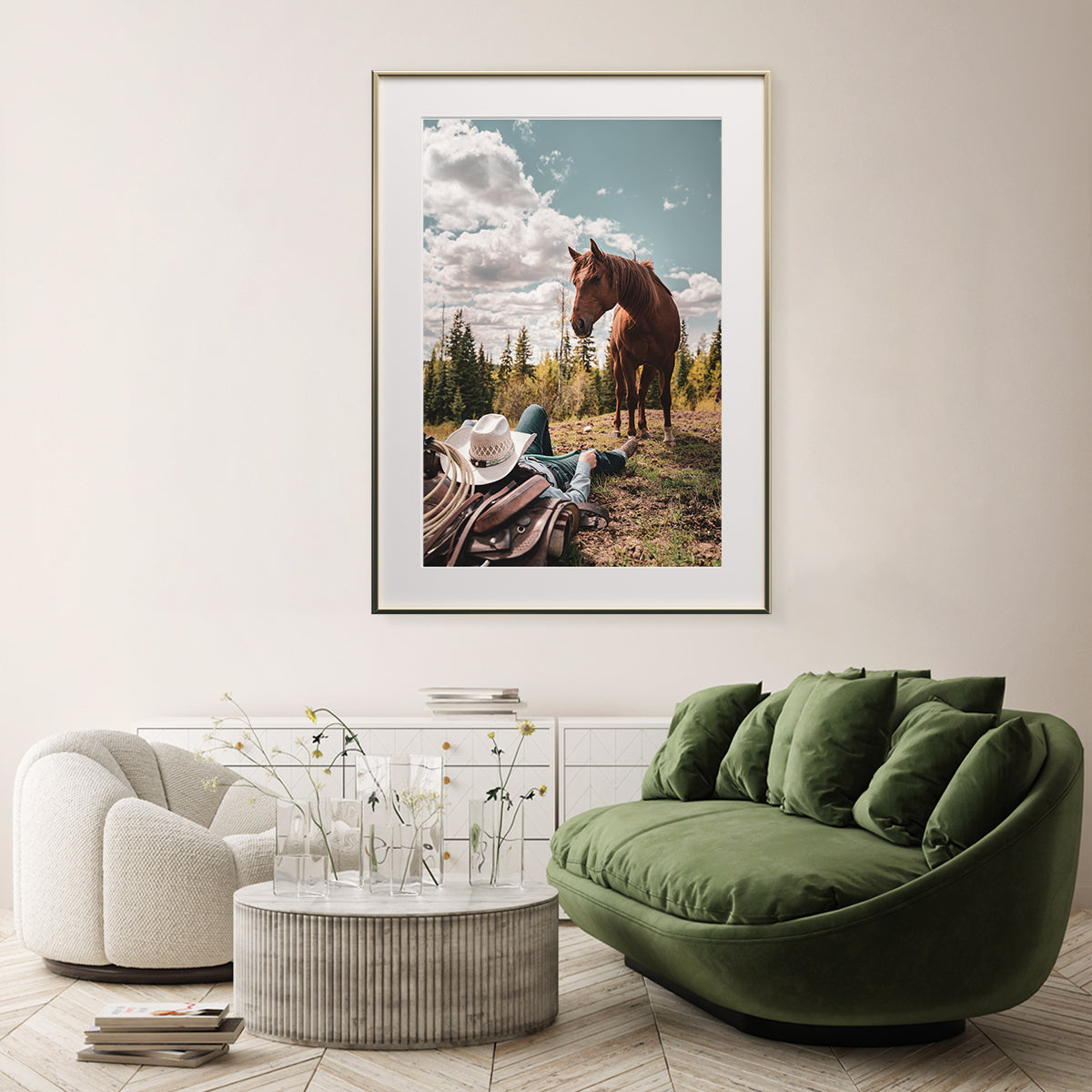 Cowboy With His Horse Posters For Home And Office Decor-Vertical Posters NOT FRAMED-CetArt-8″x10″ inches-CetArt