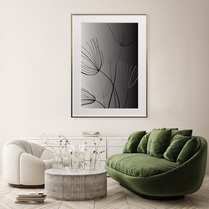 Dandelion Seeds Poster in Black And White Wall Decoration-Vertical Posters NOT FRAMED-CetArt-8″x10″ inches-CetArt