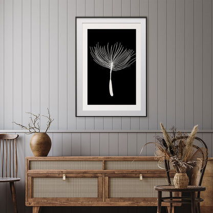 Minimalist Dandelion Seed Poster Modern Art Prints in Black And White-Vertical Posters NOT FRAMED-CetArt-8″x10″ inches-CetArt