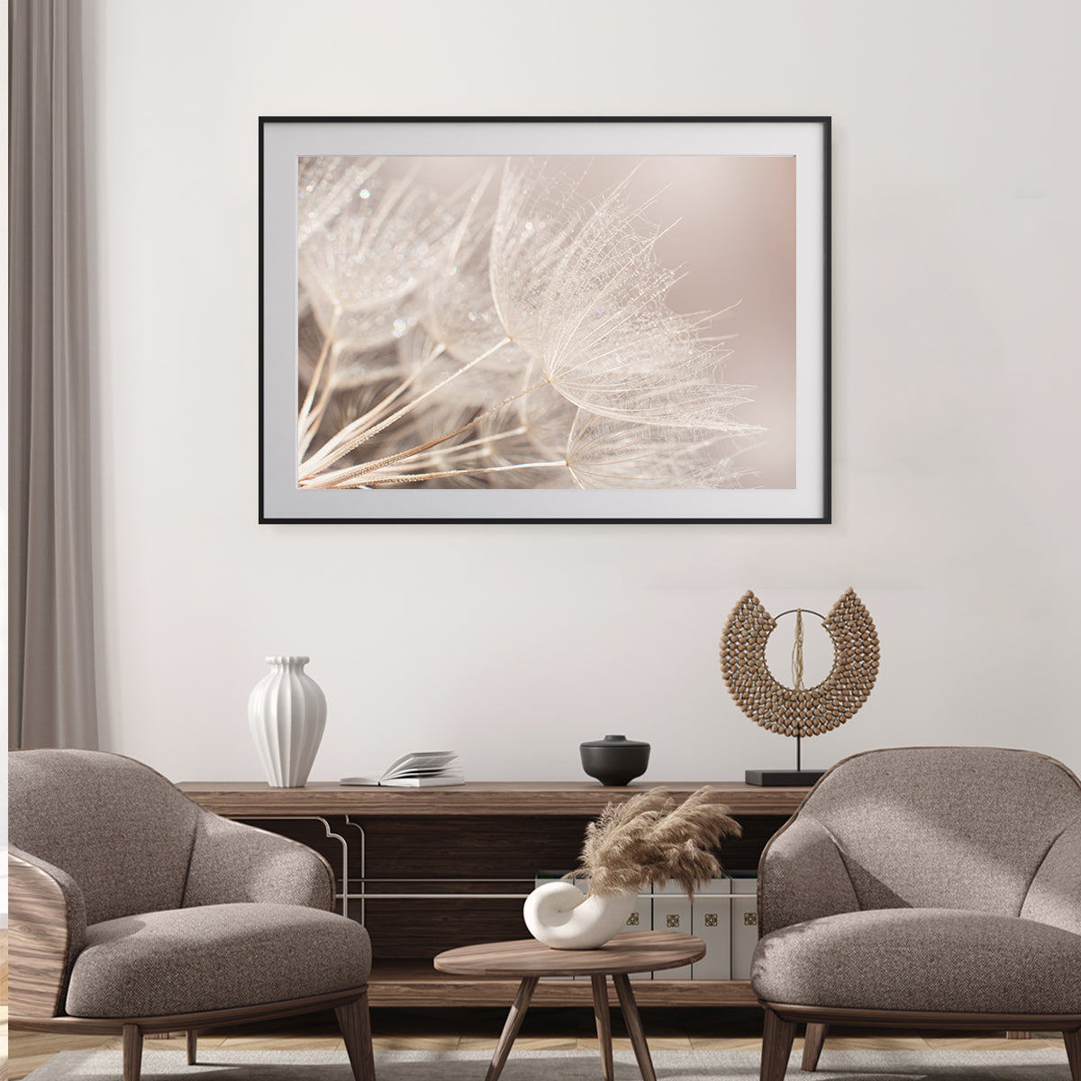 Fluffy Dandelion Silhouette Pastel Colors Posters-Horizontal Posters NOT FRAMED-CetArt-10″x8″ inches-CetArt