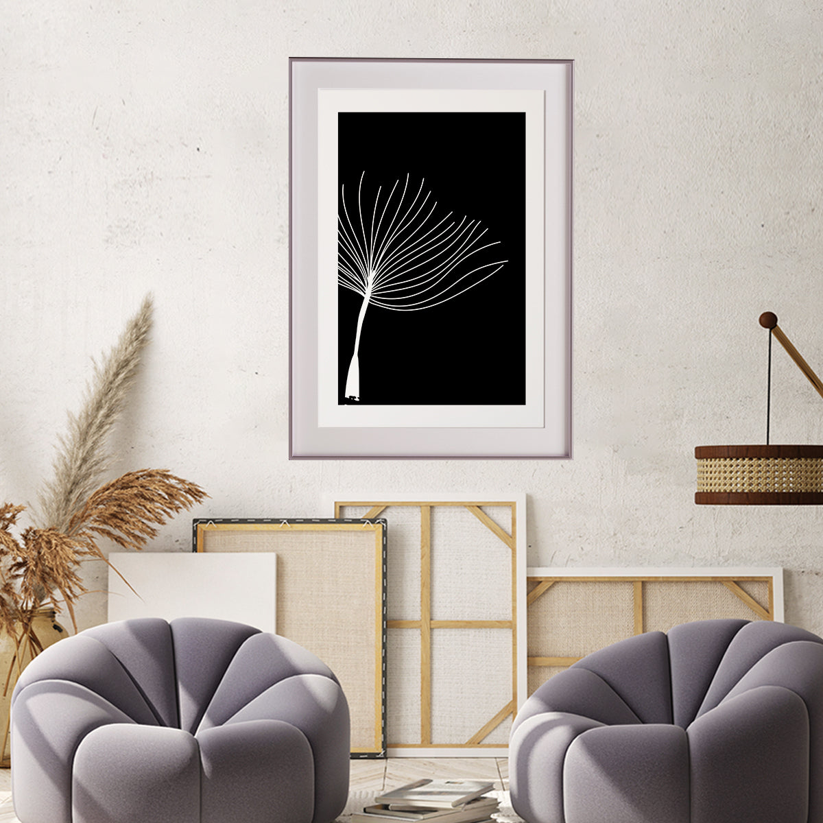 Minimalist Dandelion Seed Black and White Wall Art Posters-Vertical Posters NOT FRAMED-CetArt-8″x10″ inches-CetArt