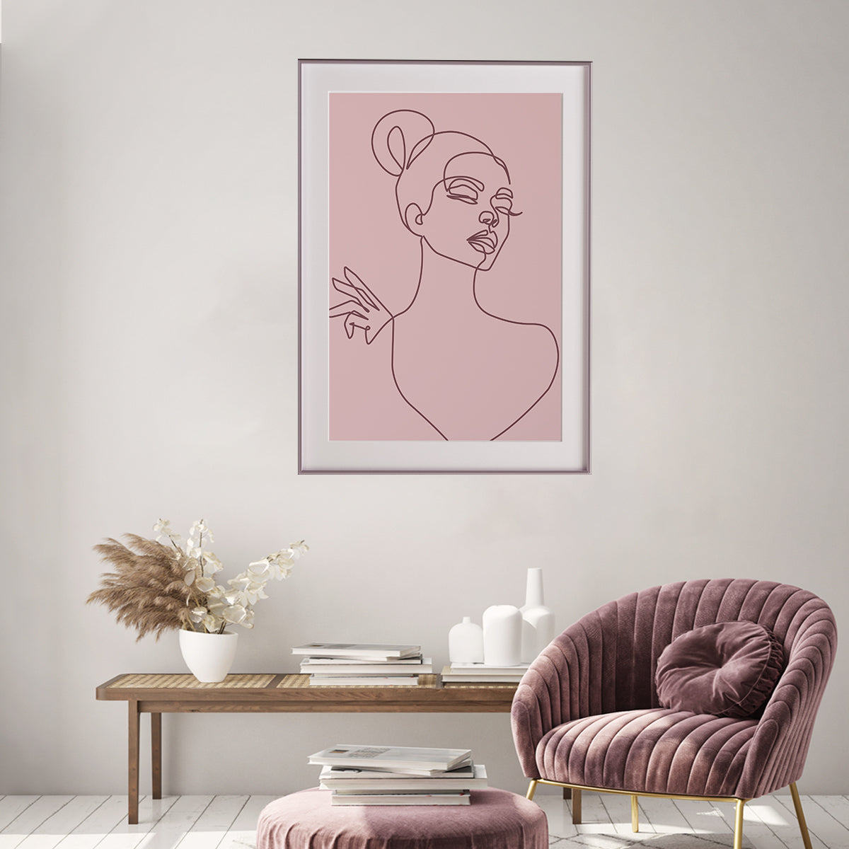 Abstract Line Art Woman Silhouette Trendy Posters For Home-Vertical Posters NOT FRAMED-CetArt-8″x10″ inches-CetArt