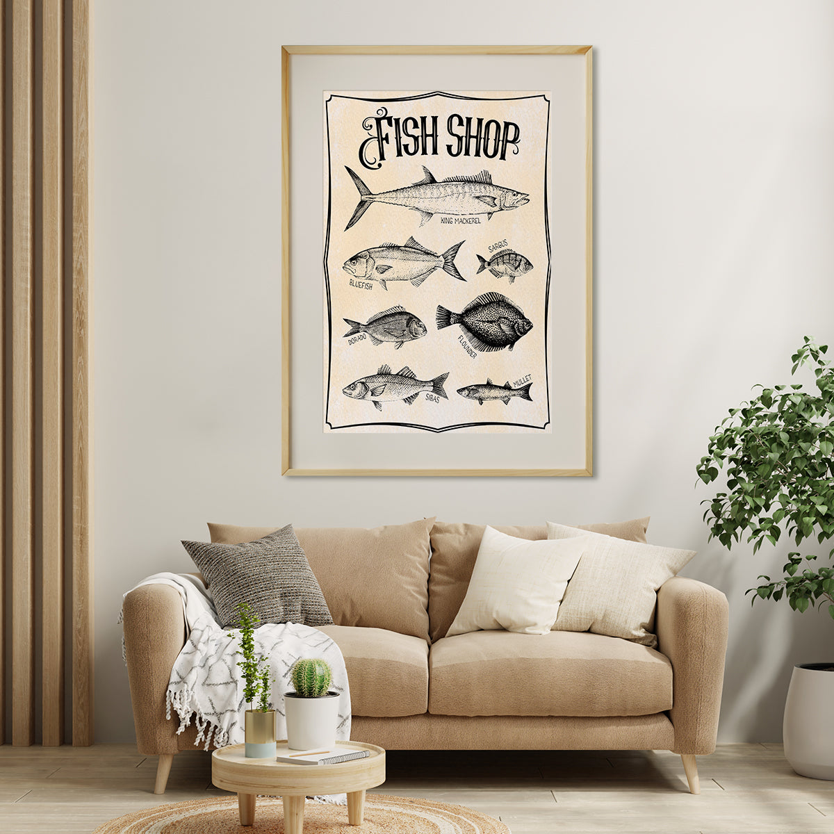 Fish Vintage Wall Art Posters Decor-Square Posters NOT FRAMED-CetArt-8″x8″ inches-CetArt