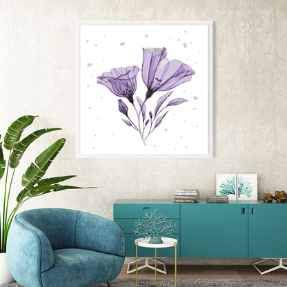 Abstract Purple Flowers Posters Prints Wall Art-Square Posters NOT FRAMED-CetArt-8″x8″ inches-CetArt