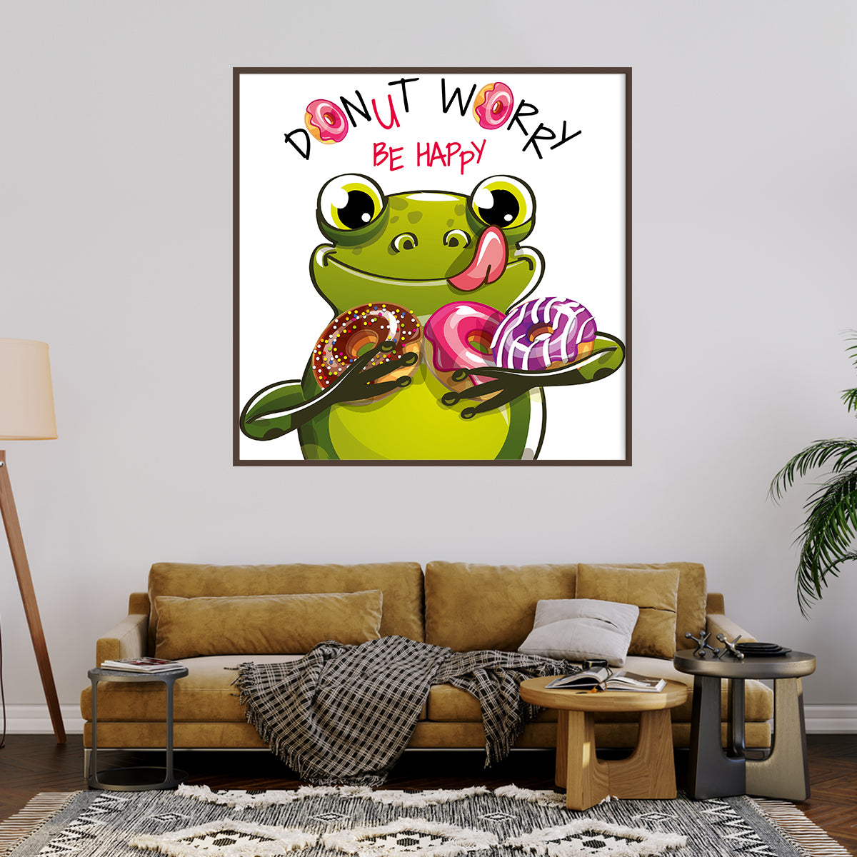 Frog with Donuts Creative Posters For Home Decor-Square Posters NOT FRAMED-CetArt-8″x8″ inches-CetArt