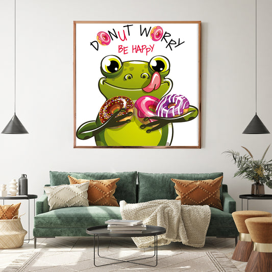Frog with Donuts Creative Posters For Home Decor-Square Posters NOT FRAMED-CetArt-8″x8″ inches-CetArt
