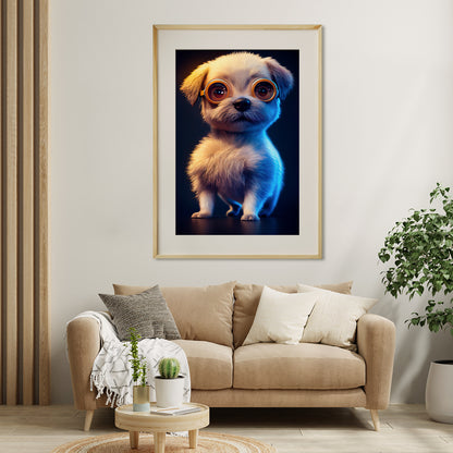 Fluffy Puppy Poster Decorations Ideas Steampunk Style-Vertical Posters NOT FRAMED-CetArt-8″x10″ inches-CetArt