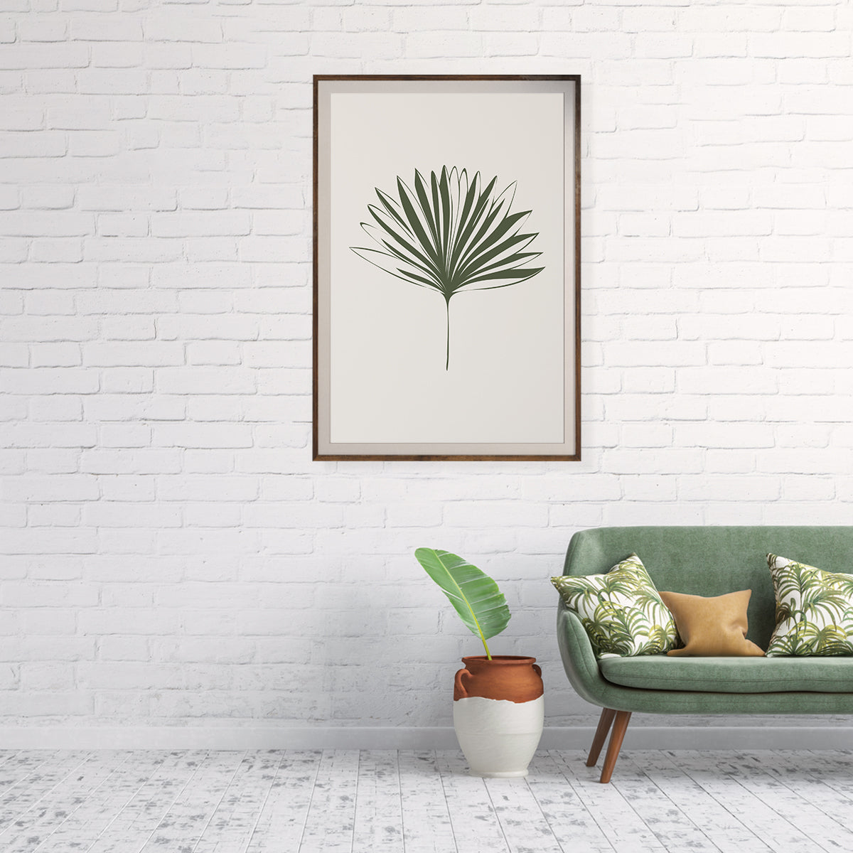 Green Palm Leaf Poster Trendy Botanical Posters Art Prints For Wall-Vertical Posters NOT FRAMED-CetArt-8″x10″ inches-CetArt