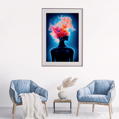 Abstract Portrait of Dreaming Girl Poster Print Modern Wall Art-Vertical Posters NOT FRAMED-CetArt-8″x10″ inches-CetArt