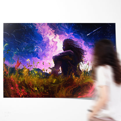 Girl in Magical Meadow Modern Poster-Horizontal Posters NOT FRAMED-CetArt-10″x8″ inches-CetArt