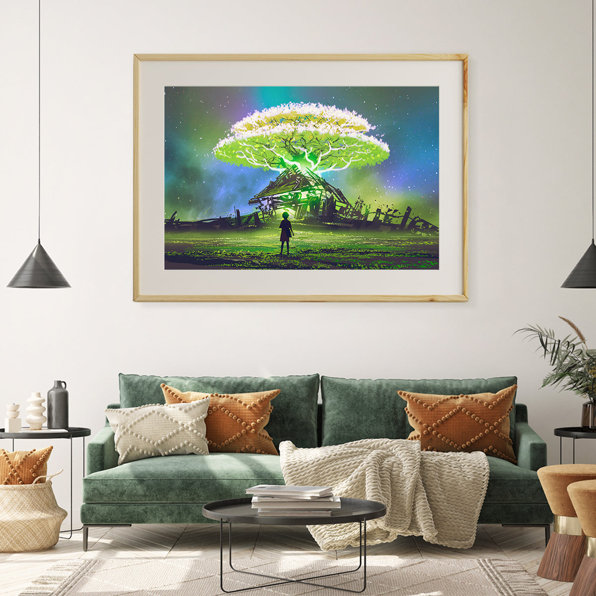 Glowing Tree Contemporary Art Prints Posters-Horizontal Posters NOT FRAMED-CetArt-10″x8″ inches-CetArt