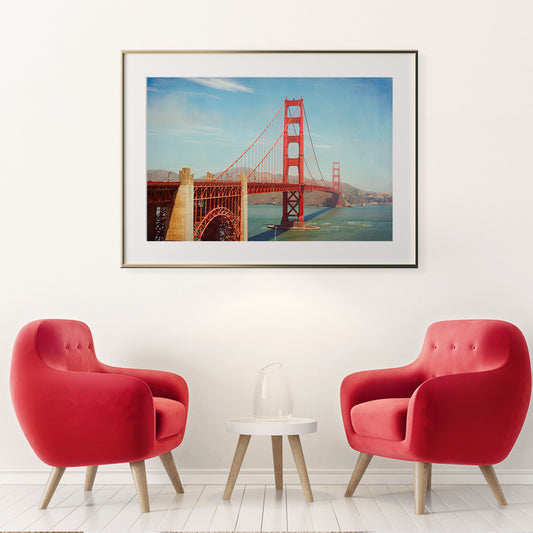 Golden Gate Bridge Retro Posters Art Print-Horizontal Posters NOT FRAMED-CetArt-10″x8″ inches-CetArt