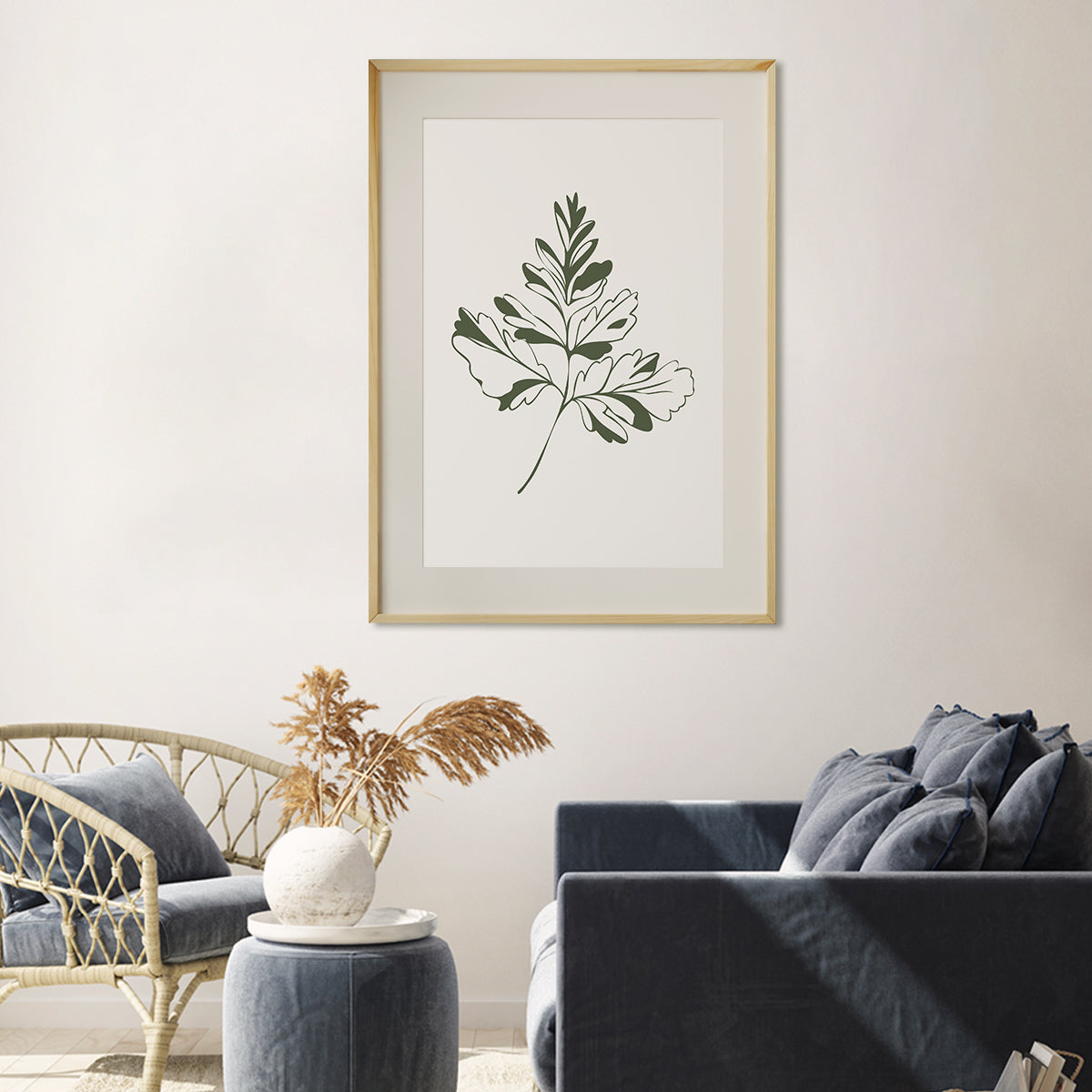 Minimalist Vintage Green Leaves Living Rooms Posters Wall Art Prints-Vertical Posters NOT FRAMED-CetArt-8″x10″ inches-CetArt