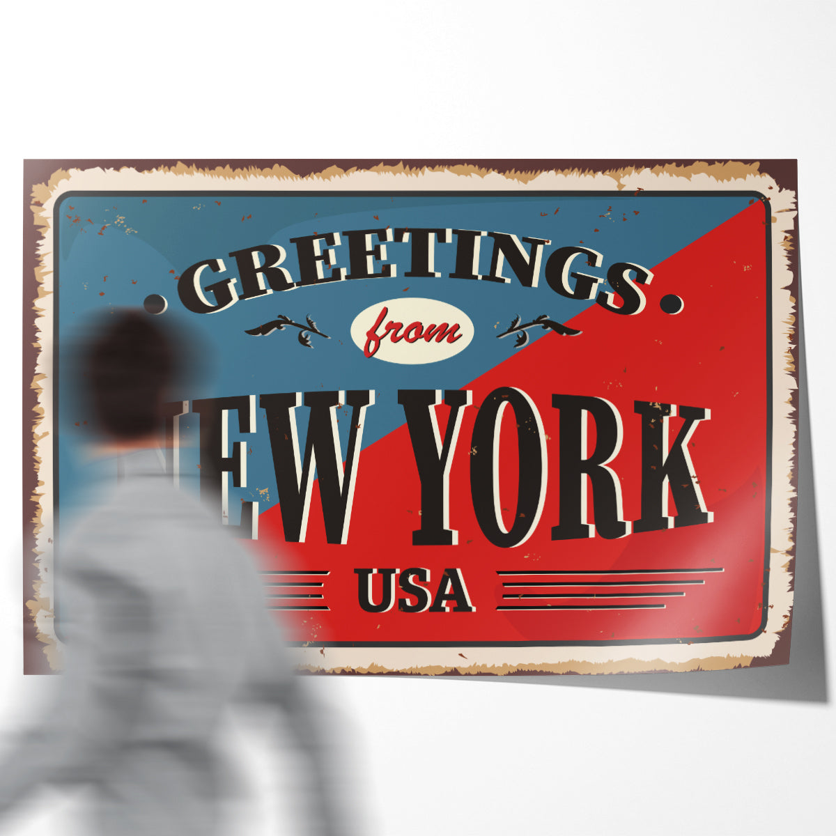 Greetings From New York Vintage Wall Posters For Guys-Horizontal Posters NOT FRAMED-CetArt-10″x8″ inches-CetArt