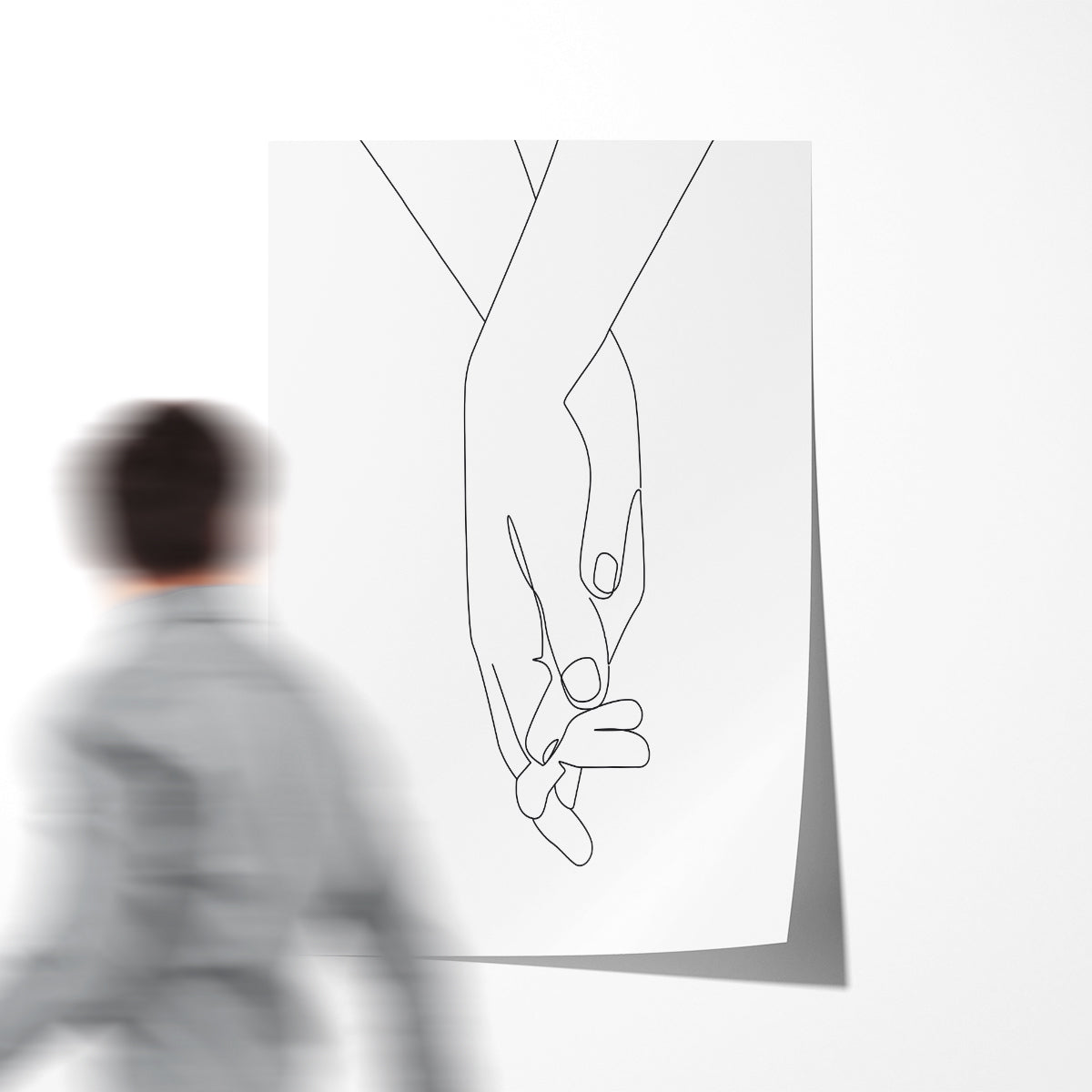 Trendy Minimalist Holding Hands Line Art Line Art Posters Art Prints-Vertical Posters NOT FRAMED-CetArt-8″x10″ inches-CetArt