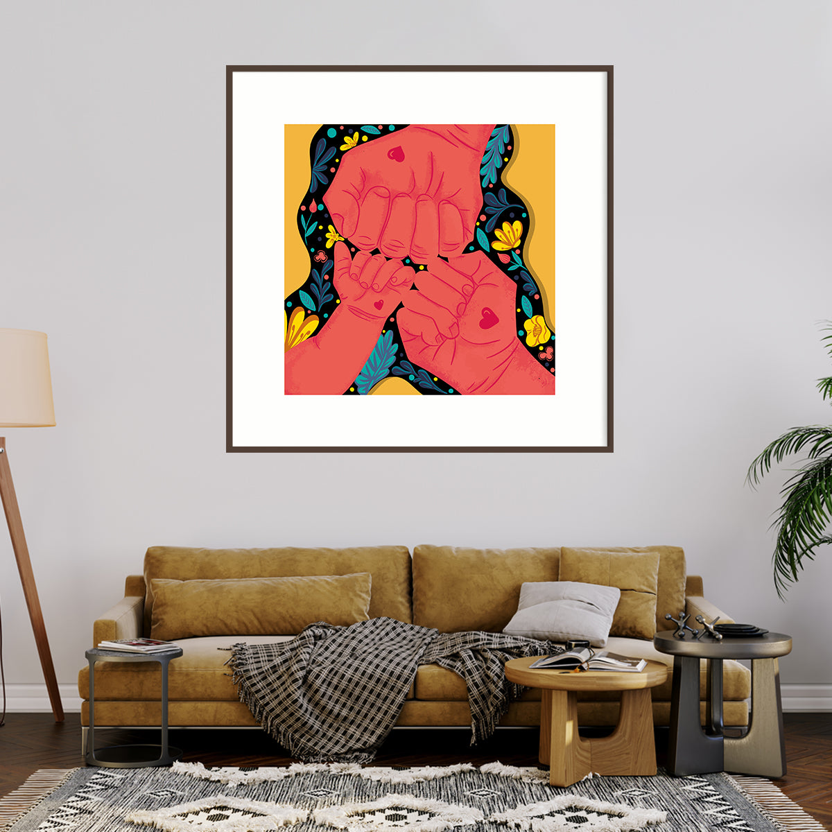 Family Hands Modern Art Prints Posters-Square Posters NOT FRAMED-CetArt-8″x8″ inches-CetArt
