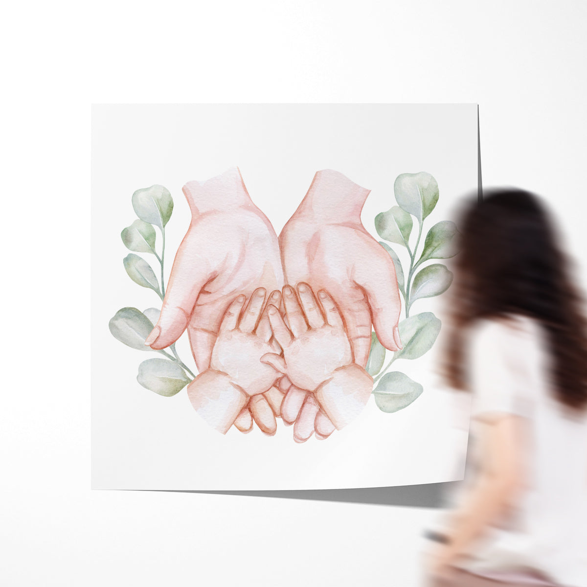 Hands of Mother and Child Inspiration Posters-Square Posters NOT FRAMED-CetArt-8″x8″ inches-CetArt