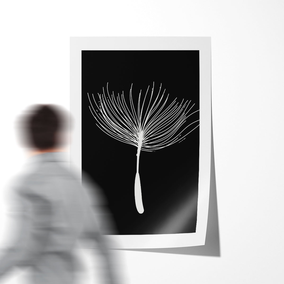 Minimalist Dandelion Seed Poster Modern Art Prints in Black And White-Vertical Posters NOT FRAMED-CetArt-8″x10″ inches-CetArt