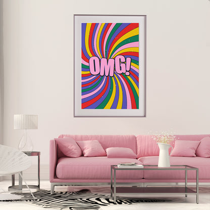 Abstract Multicolor Pop Art OMG Poster-Vertical Posters NOT FRAMED-CetArt-8″x10″ inches-CetArt