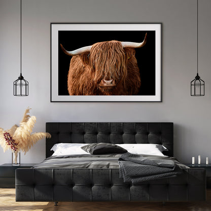 Lovely Highland Cow Portrait Posters For Living Room Wall-Horizontal Posters NOT FRAMED-CetArt-10″x8″ inches-CetArt
