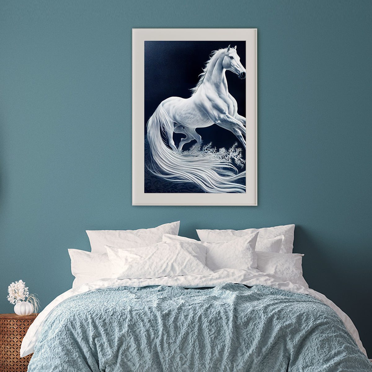 Beautiful White Horse Posters For Office And Home Decor-Vertical Posters NOT FRAMED-CetArt-8″x10″ inches-CetArt
