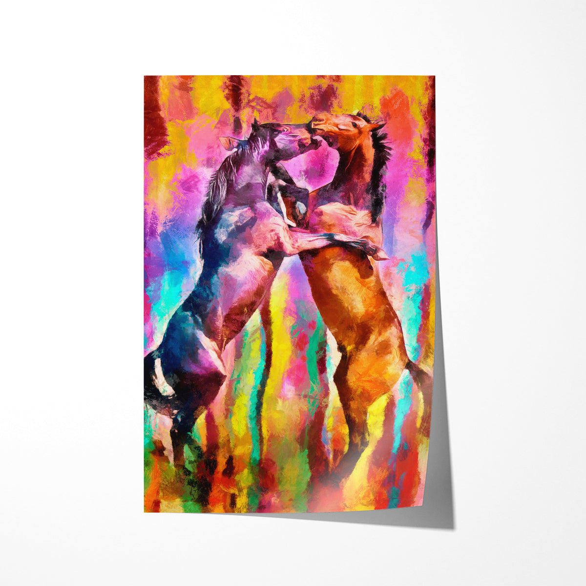 Wild Horses Multicolored Abstract Art Poster For Wall Decor-Vertical Posters NOT FRAMED-CetArt-8″x10″ inches-CetArt