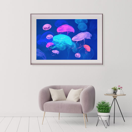 Small Colorful Jellyfish Posters Wall Art Prints For Living Room-Horizontal Posters NOT FRAMED-CetArt-10″x8″ inches-CetArt