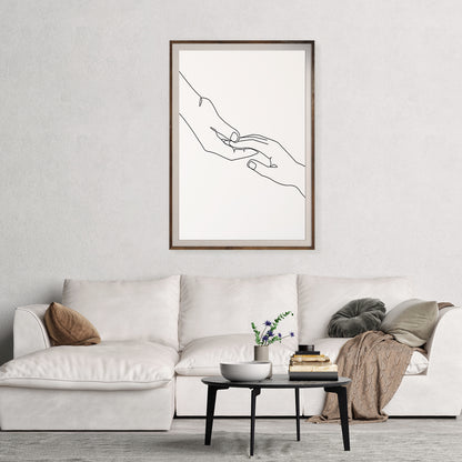 Trendy Minimalist Touch Hands Line Art Living Rooms Posters Wall Art Prints-Vertical Posters NOT FRAMED-CetArt-8″x10″ inches-CetArt