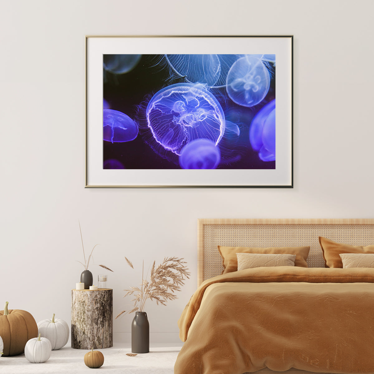 Beautiful Blue Jellyfish Poster Prints Wall Art-Horizontal Posters NOT FRAMED-CetArt-10″x8″ inches-CetArt