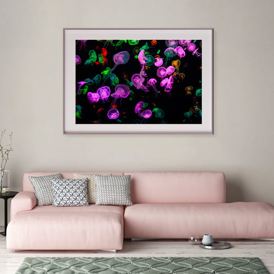 Multicolor Jellyfish Underwater Posters Decoration for Interior-Horizontal Posters NOT FRAMED-CetArt-10″x8″ inches-CetArt