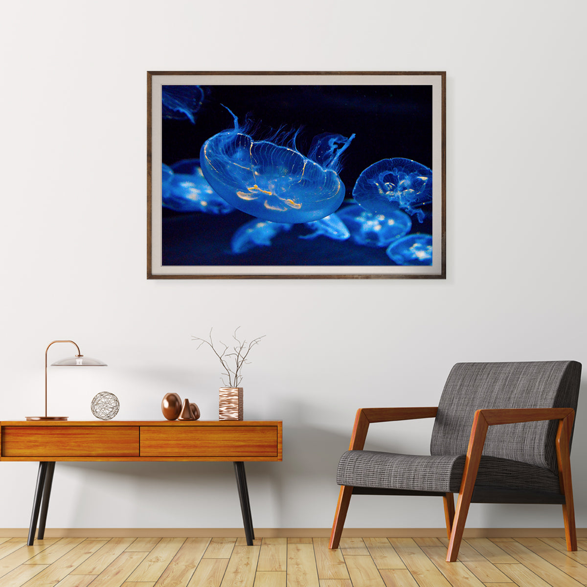 Jellyfish in Dark Water Living Rooms Posters Wall Art Prints-Horizontal Posters NOT FRAMED-CetArt-10″x8″ inches-CetArt