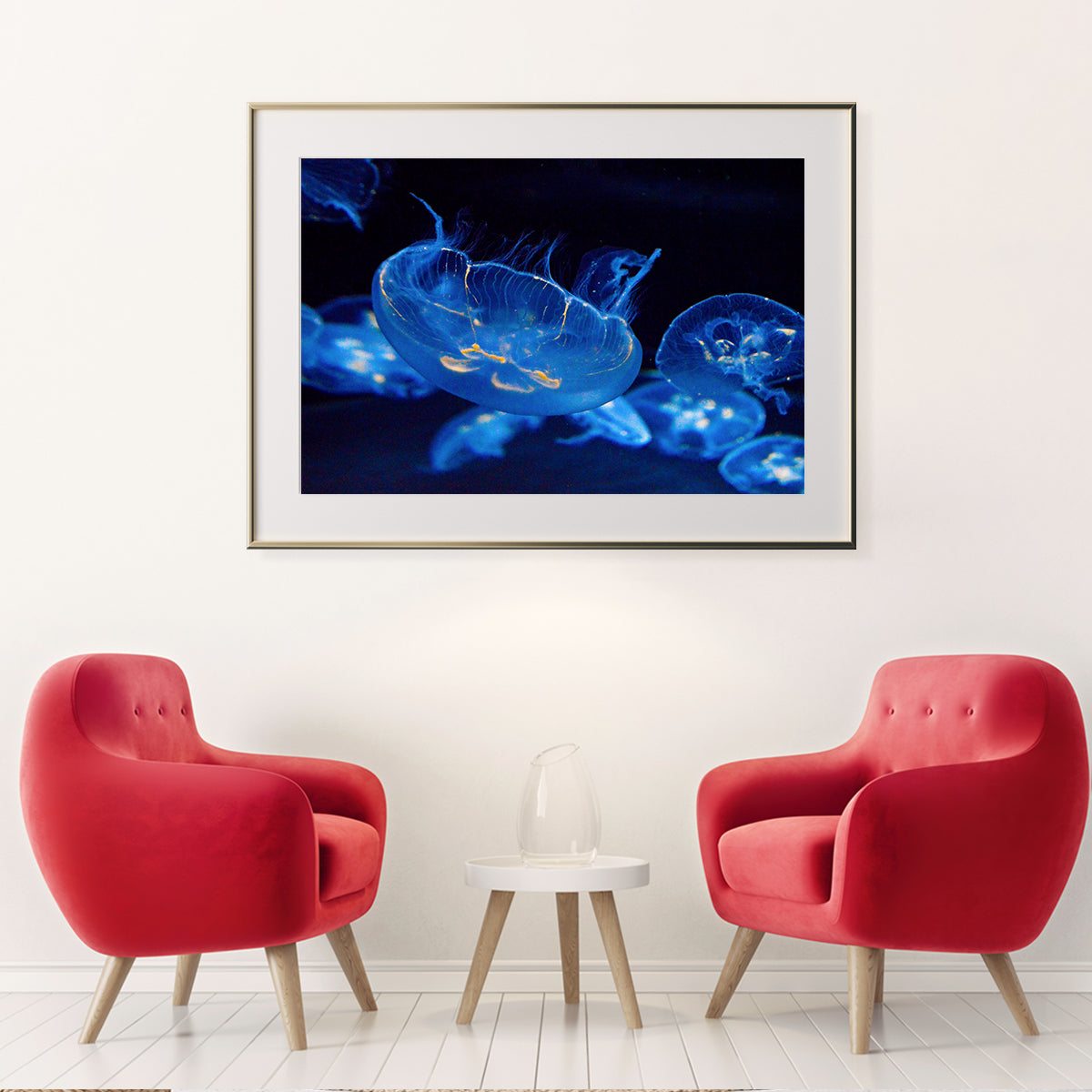 Jellyfish in Dark Water Living Rooms Posters Wall Art Prints-Horizontal Posters NOT FRAMED-CetArt-10″x8″ inches-CetArt