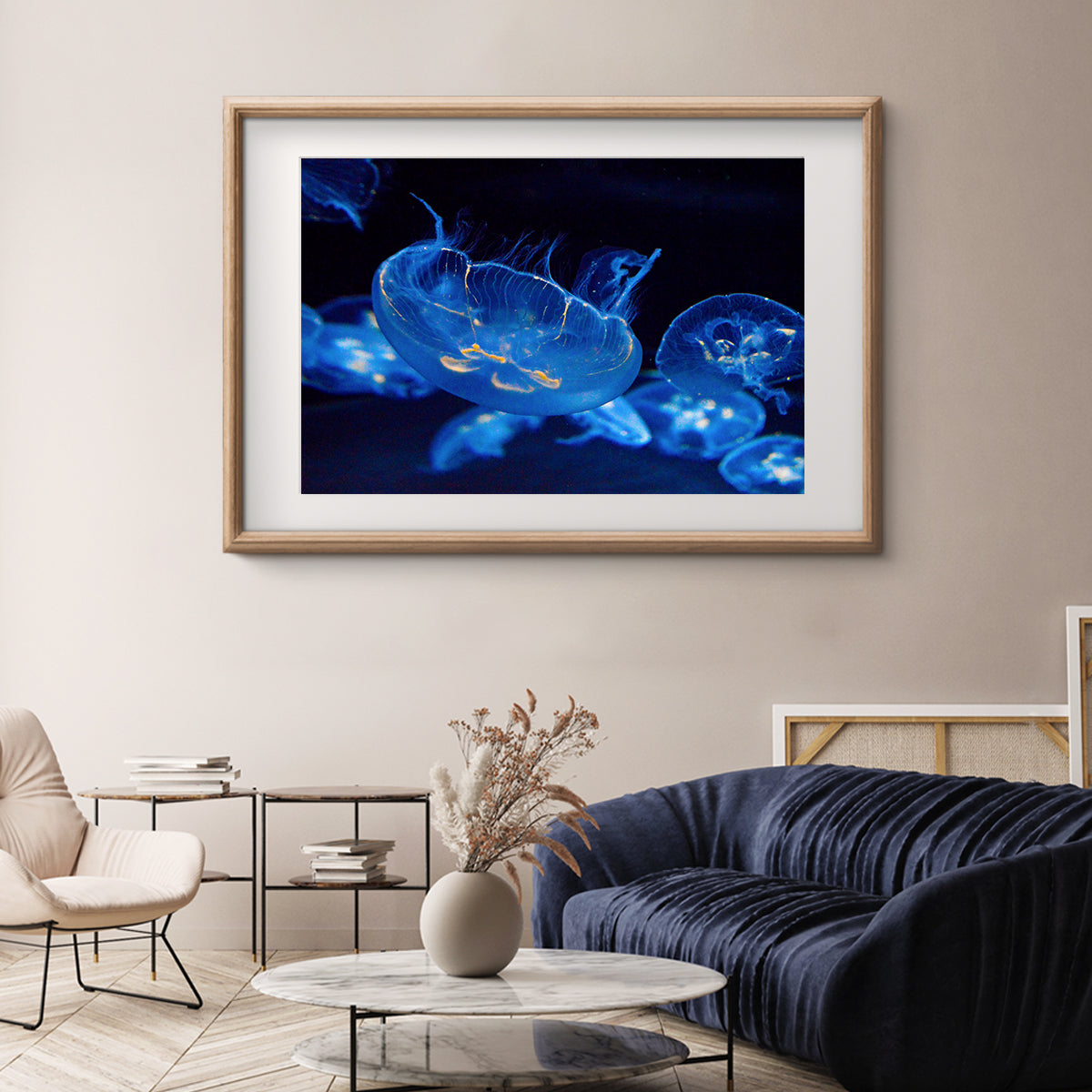 Jellyfish in Dark Water Living Rooms Posters Wall Art Prints-Horizontal Posters NOT FRAMED-CetArt-10″x8″ inches-CetArt
