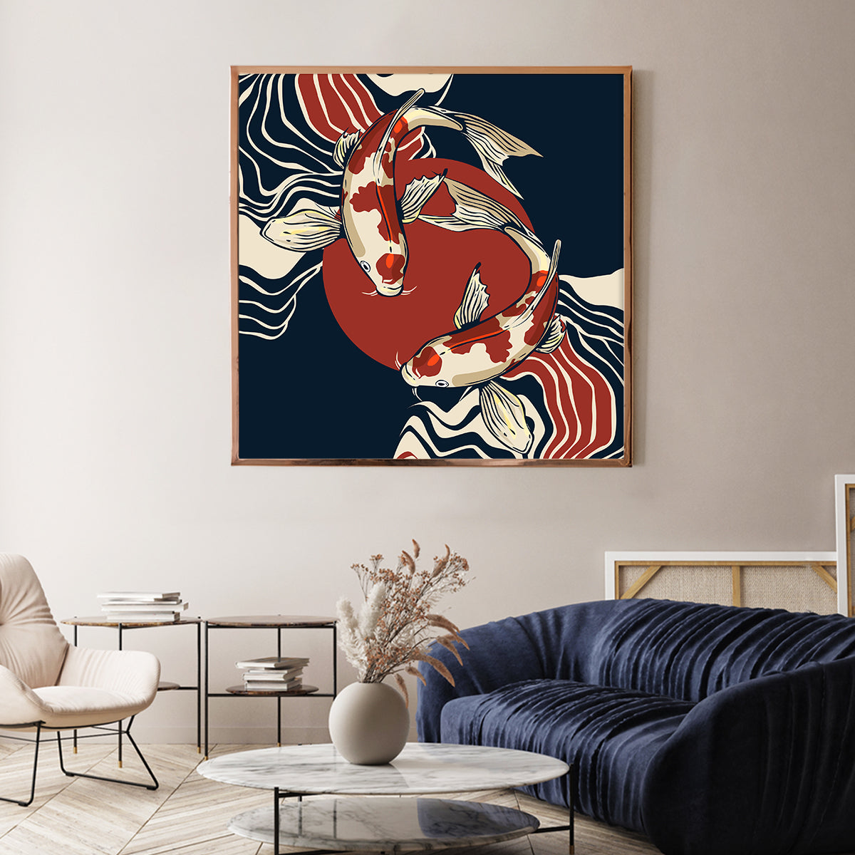 Koi Fish Modern Art Posters-Square Posters NOT FRAMED-CetArt-8″x8″ inches-CetArt