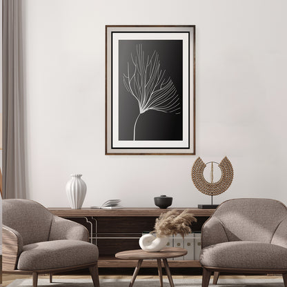 Leaf Line Art in Black White Abstract Decorations For Home Poster-Vertical Posters NOT FRAMED-CetArt-8″x10″ inches-CetArt