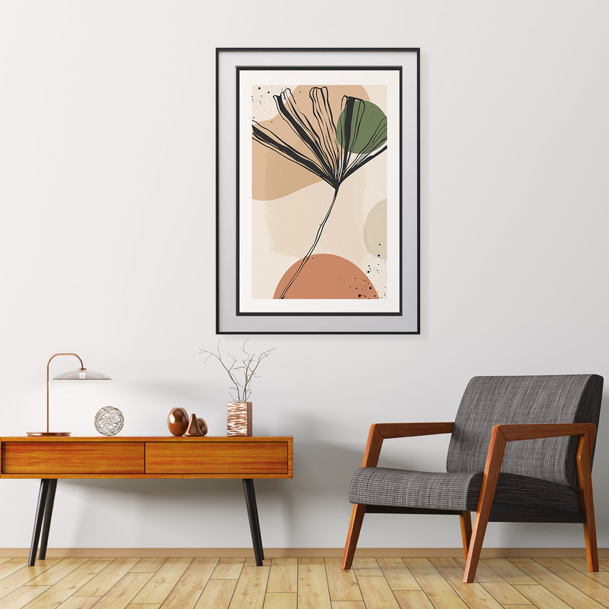 Abstract Green Leaves Line Art Posters For Living Room Wall-Vertical Posters NOT FRAMED-CetArt-8″x10″ inches-CetArt